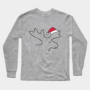 Moose Reindeer Santa Claus Christmas Elk Christmas Long Sleeve T-Shirt